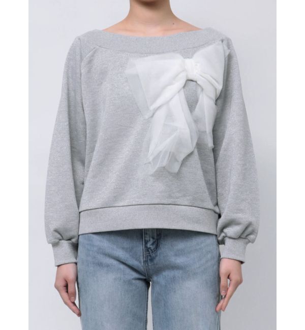 CALNAMUR「2WAY RIBBON SWEAT/２WAYリボンスウェット」|Tシャツ・カットソー|