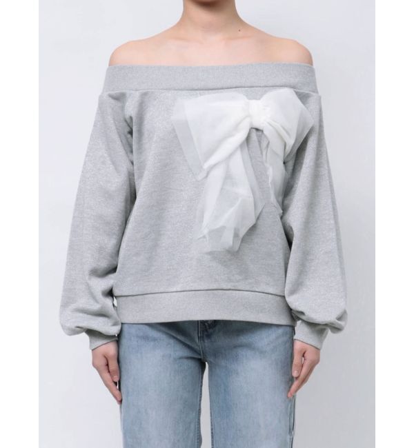 CALNAMUR「2WAY RIBBON SWEAT/２WAYリボンスウェット」|Tシャツ・カットソー|