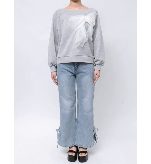 CALNAMUR「2WAY RIBBON SWEAT/２WAYリボンスウェット」|Tシャツ・カットソー|