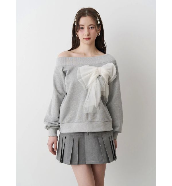 CALNAMUR「2WAY RIBBON SWEAT/２WAYリボンスウェット」|Tシャツ・カットソー|