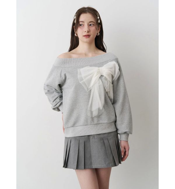 CALNAMUR「2WAY RIBBON SWEAT/２WAYリボンスウェット」|Tシャツ・カットソー|