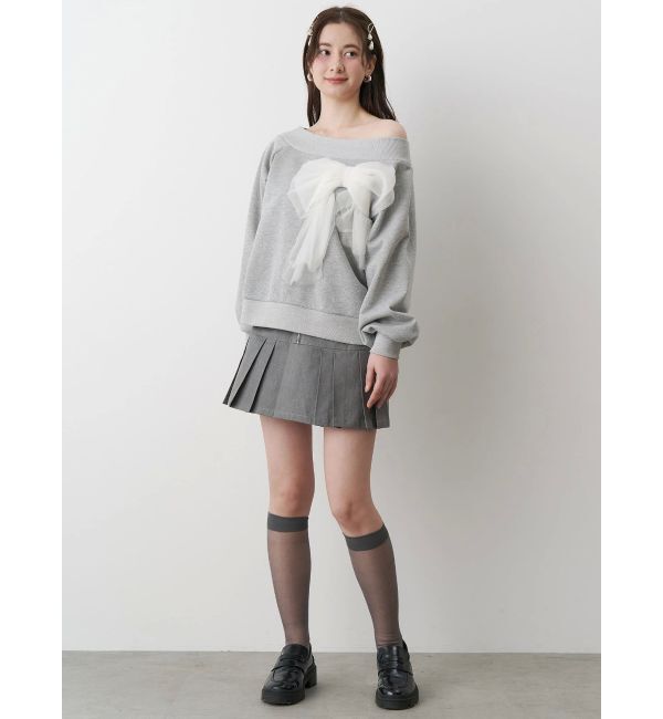 CALNAMUR「2WAY RIBBON SWEAT/２WAYリボンスウェット」|Tシャツ・カットソー|