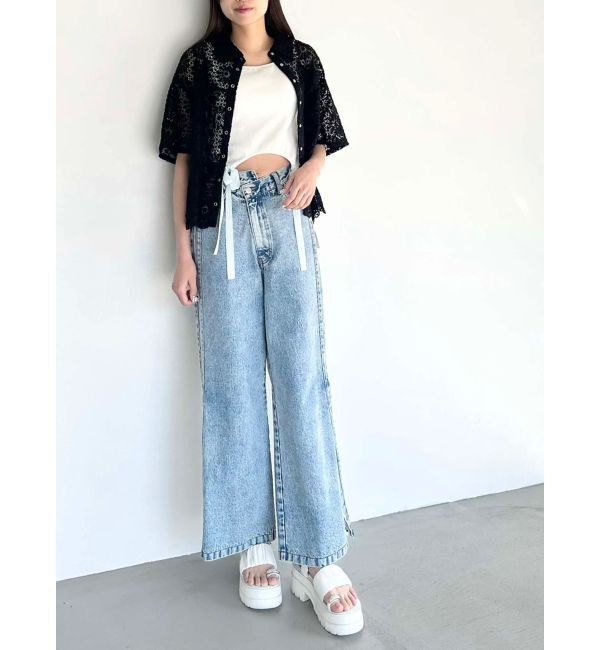 CALNAMUR「FLOWER LACE HALF SLEEVE SHIRTS/フラワーレースハーフスリーブシャツ」|シャツ・ブラウス|