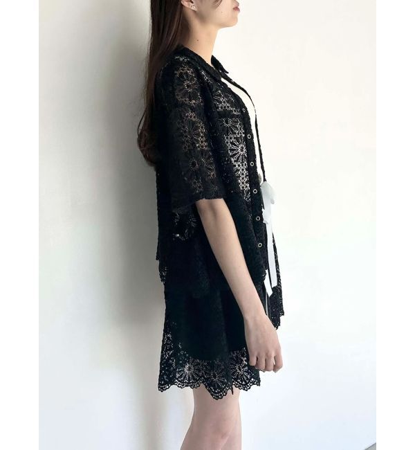 CALNAMUR「FLOWER LACE HALF SLEEVE SHIRTS/フラワーレースハーフスリーブシャツ」|シャツ・ブラウス|