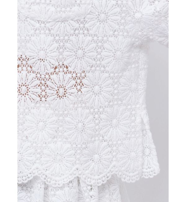 CALNAMUR「FLOWER LACE HALF SLEEVE SHIRTS/フラワーレースハーフスリーブシャツ」|シャツ・ブラウス|