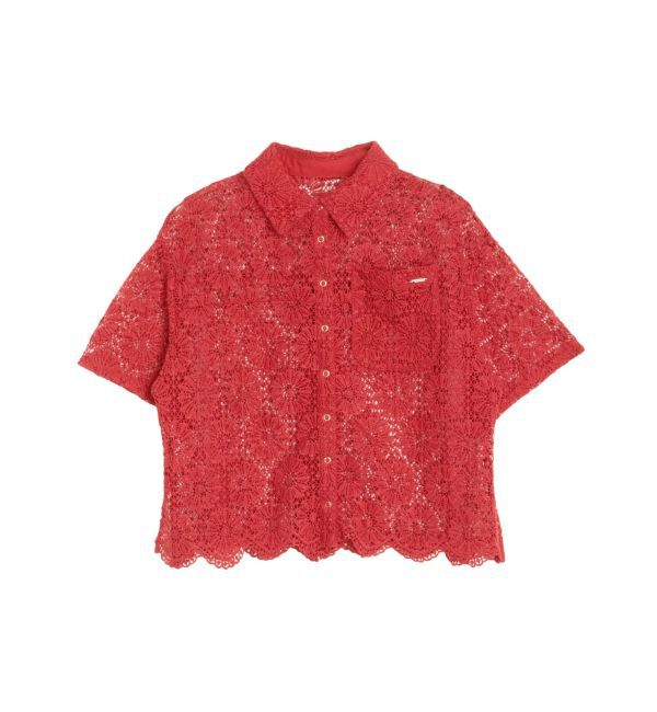 CALNAMUR「FLOWER LACE HALF SLEEVE SHIRTS/フラワーレースハーフスリーブシャツ」|シャツ・ブラウス|