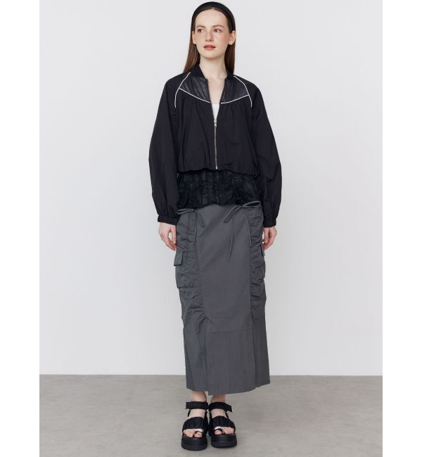 CALNAMUR「2WAY LACE OVER NYLON GATHER SK/２WAYレースオーバーナイロンギャザースカート」|スカート|