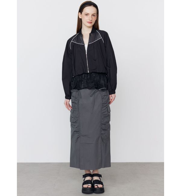 CALNAMUR「2WAY LACE OVER NYLON GATHER SK/２WAYレースオーバーナイロンギャザースカート」|スカート|