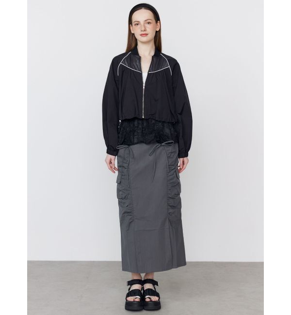 CALNAMUR「2WAY LACE OVER NYLON GATHER SK/２WAYレースオーバーナイロンギャザースカート」|スカート|