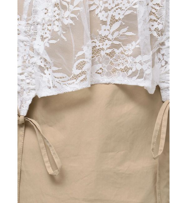 CALNAMUR「2WAY LACE OVER NYLON GATHER SK/２WAYレースオーバーナイロンギャザースカート」|スカート|