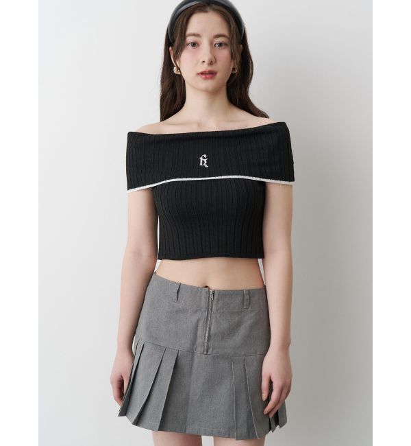 CALNAMUR「BOEDER OFFSHOULDER KNIT PO/ボーダーオフショルダーニットプルオーバー」|ニット・セーター|