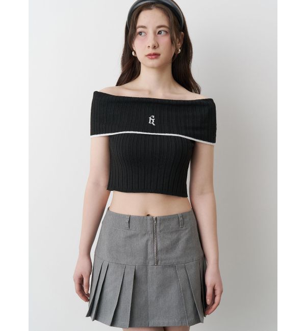 CALNAMUR「BOEDER OFFSHOULDER KNIT PO/ボーダーオフショルダーニットプルオーバー」|ニット・セーター|