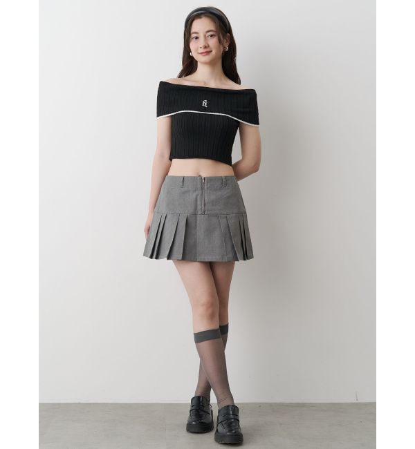 CALNAMUR「BOEDER OFFSHOULDER KNIT PO/ボーダーオフショルダーニットプルオーバー」|ニット・セーター|