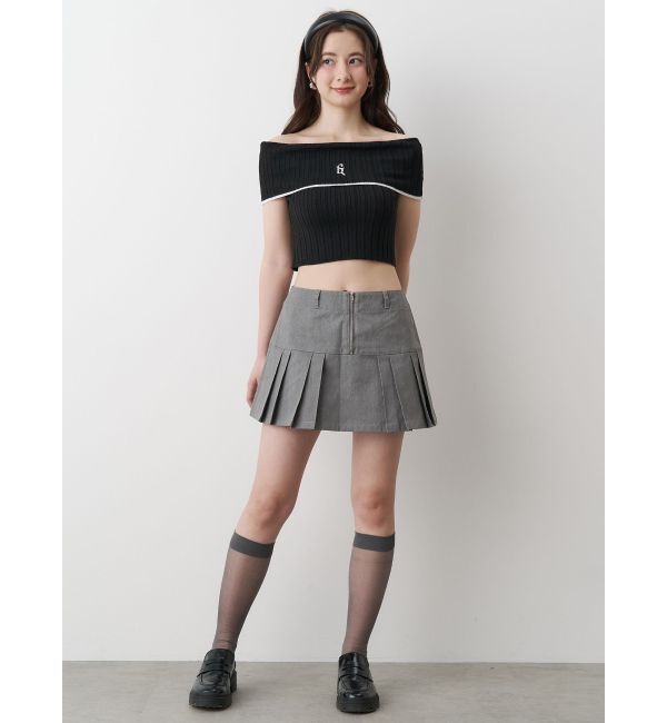 CALNAMUR「BOEDER OFFSHOULDER KNIT PO/ボーダーオフショルダーニットプルオーバー」|ニット・セーター|