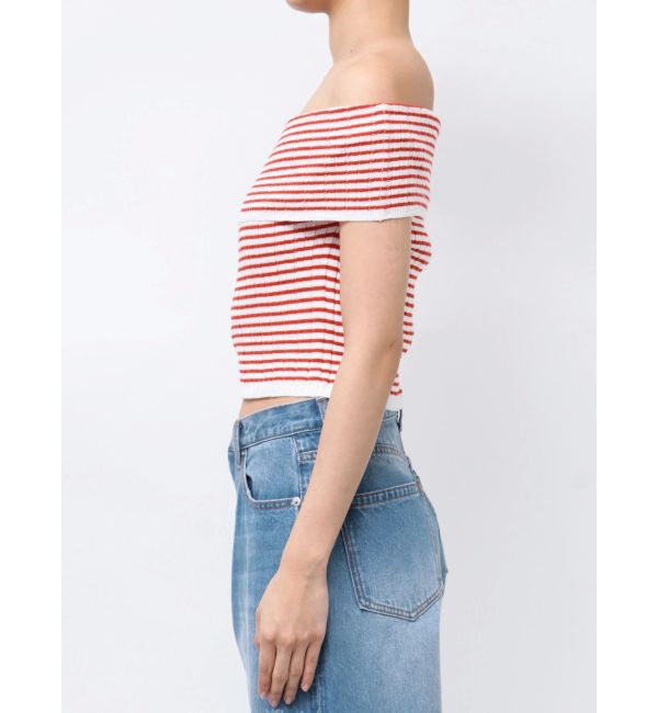 CALNAMUR「BOEDER OFFSHOULDER KNIT PO/ボーダーオフショルダーニットプルオーバー」|ニット・セーター|