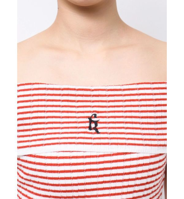 CALNAMUR「BOEDER OFFSHOULDER KNIT PO/ボーダーオフショルダーニットプルオーバー」|ニット・セーター|