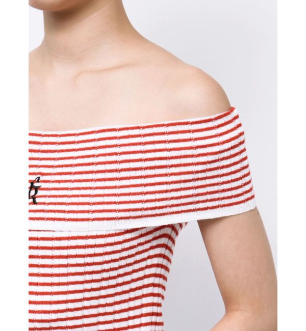 CALNAMUR「BOEDER OFFSHOULDER KNIT PO/ボーダーオフショルダーニットプルオーバー」|ニット・セーター|