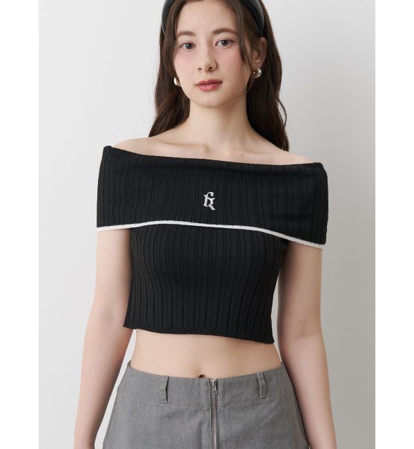 CALNAMUR「BOEDER OFFSHOULDER KNIT PO/ボーダーオフショルダーニットプルオーバー」|ニット・セーター|