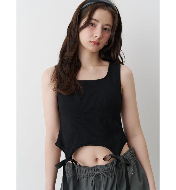 CALNAMUR「CUP IN RIBBON TANK TOP/カップインリボンタンクトップ」|Tシャツ・カットソー|