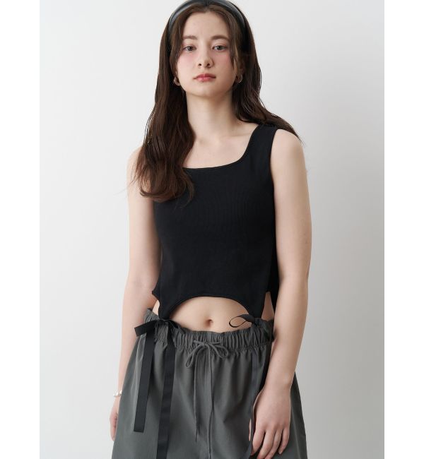 CALNAMUR「CUP IN RIBBON TANK TOP/カップインリボンタンクトップ」|Tシャツ・カットソー|