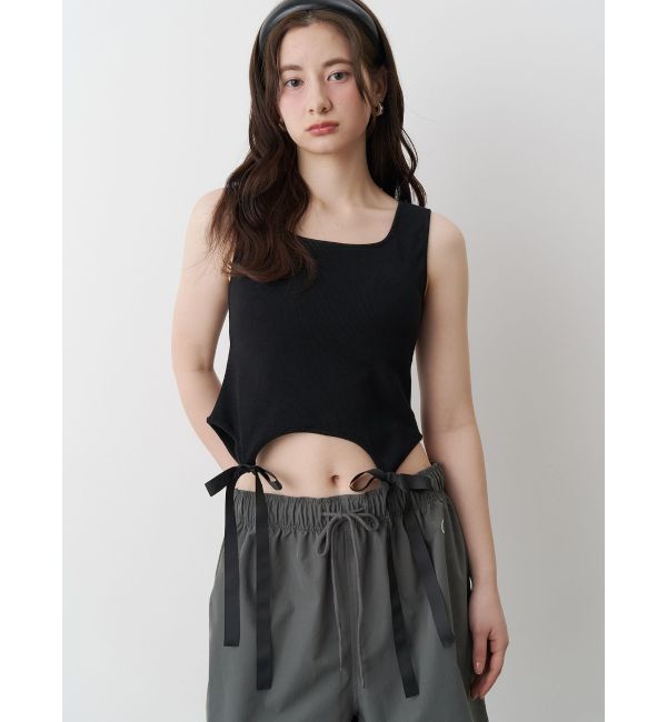 CALNAMUR「CUP IN RIBBON TANK TOP/カップインリボンタンクトップ」|Tシャツ・カットソー|