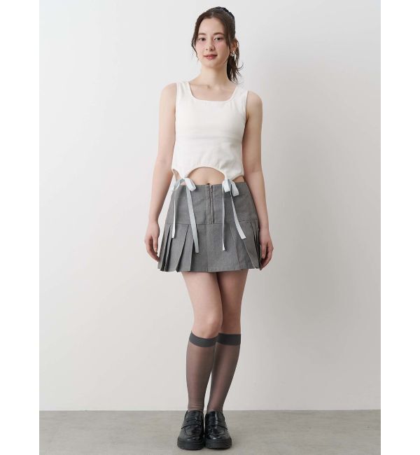 CALNAMUR「CUP IN RIBBON TANK TOP/カップインリボンタンクトップ」|Tシャツ・カットソー|