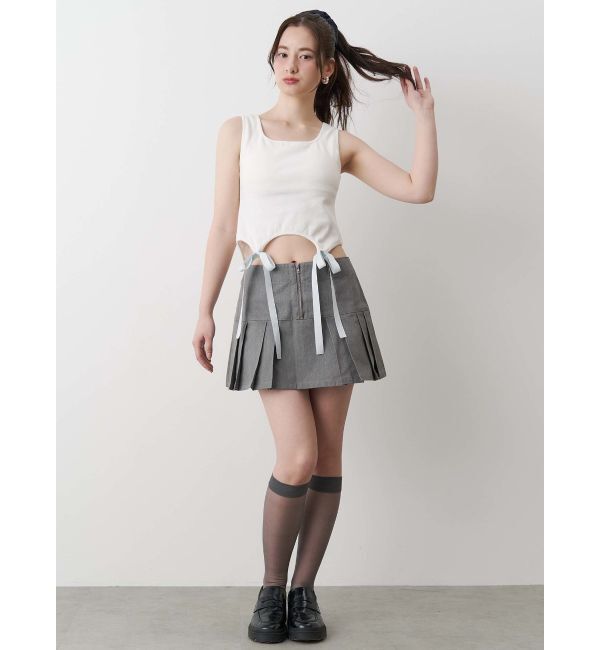 CALNAMUR「CUP IN RIBBON TANK TOP/カップインリボンタンクトップ」|Tシャツ・カットソー|