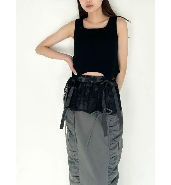 CALNAMUR「CUP IN RIBBON TANK TOP/カップインリボンタンクトップ」|Tシャツ・カットソー|