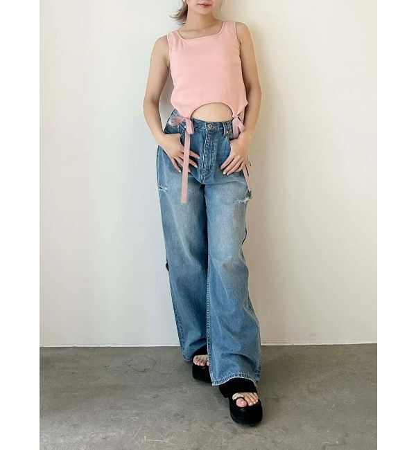 CALNAMUR「CUP IN RIBBON TANK TOP/カップインリボンタンクトップ」|Tシャツ・カットソー|