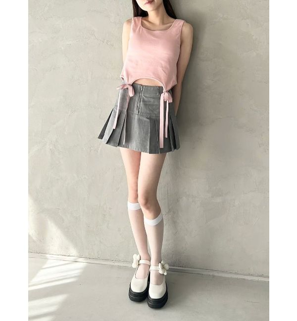 CALNAMUR「CUP IN RIBBON TANK TOP/カップインリボンタンクトップ」|Tシャツ・カットソー|