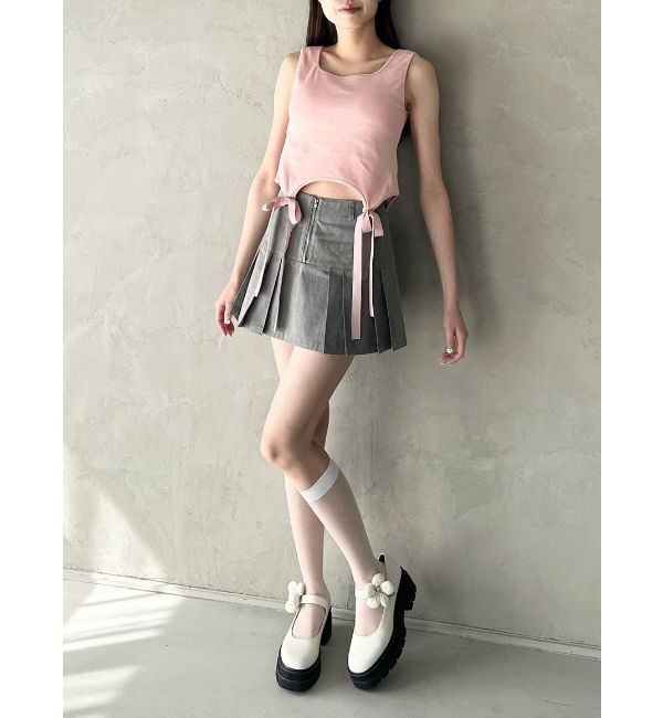 CALNAMUR「CUP IN RIBBON TANK TOP/カップインリボンタンクトップ」|Tシャツ・カットソー|