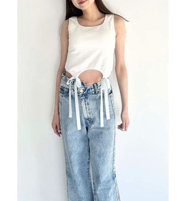CALNAMUR「CUP IN RIBBON TANK TOP/カップインリボンタンクトップ」|Tシャツ・カットソー|