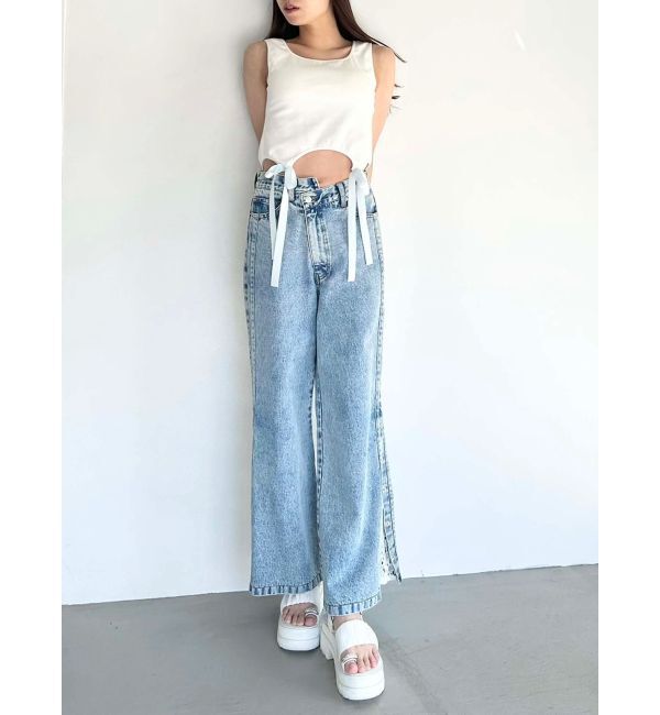 CALNAMUR「CUP IN RIBBON TANK TOP/カップインリボンタンクトップ」|Tシャツ・カットソー|