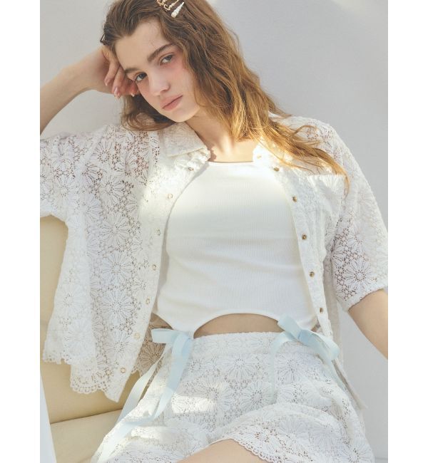 CALNAMUR「CUP IN RIBBON TANK TOP/カップインリボンタンクトップ」|Tシャツ・カットソー|