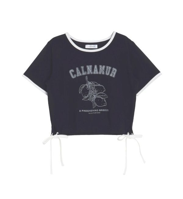 CALNAMUR「COLOR SCHEME LEMON PRINT TEE/カラースキームレモンプリントTシャツ」|Tシャツ・カットソー|ネイビー