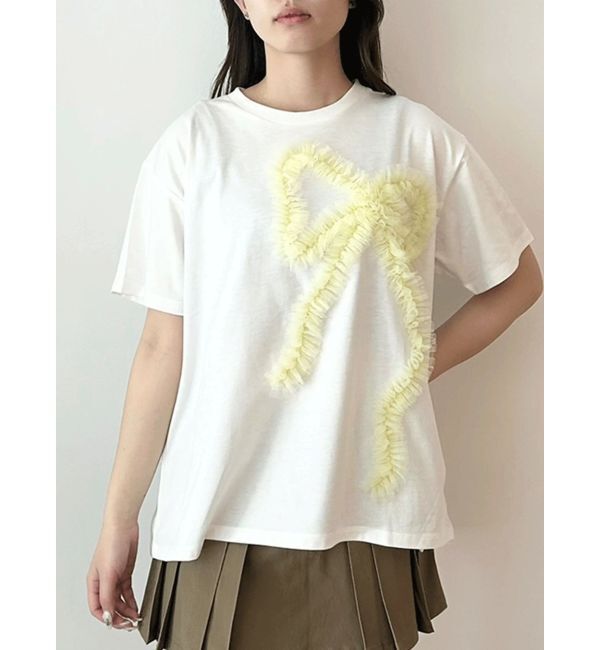 CALNAMUR「3D RIBBON BIG TEE/3DリボンビッグTシャツ」|Tシャツ・カットソー|