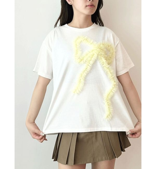 CALNAMUR「3D RIBBON BIG TEE/3DリボンビッグTシャツ」|Tシャツ・カットソー|