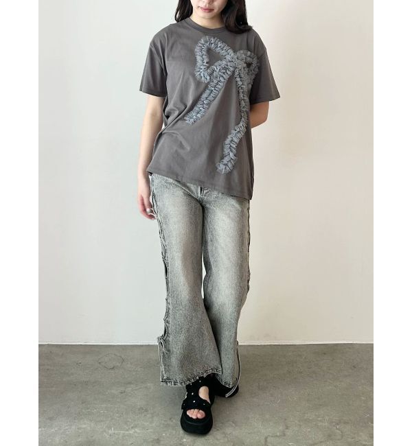 CALNAMUR「3D RIBBON BIG TEE/3DリボンビッグTシャツ」|Tシャツ・カットソー|