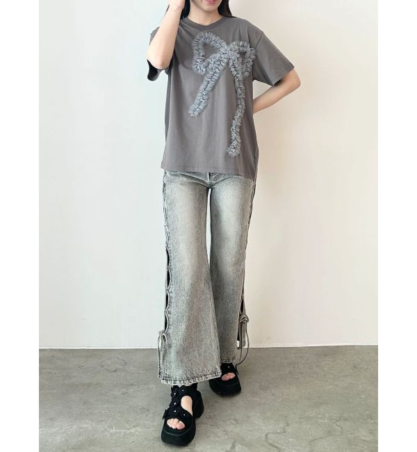 CALNAMUR「3D RIBBON BIG TEE/3DリボンビッグTシャツ」|Tシャツ・カットソー|