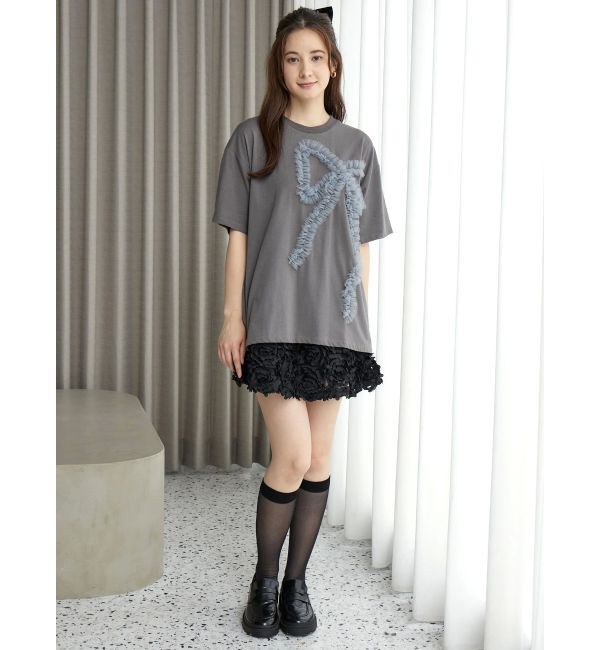 CALNAMUR「3D RIBBON BIG TEE/3DリボンビッグTシャツ」|Tシャツ・カットソー|