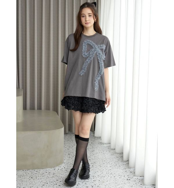CALNAMUR「3D RIBBON BIG TEE/3DリボンビッグTシャツ」|Tシャツ・カットソー|