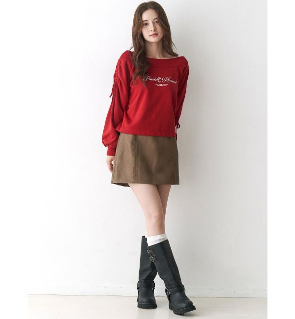 CALNAMUR「2WAY オフショルリボンスウェットプルオーバー」|Tシャツ・カットソー|