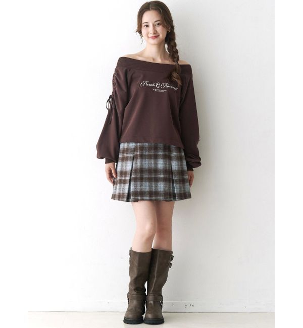 CALNAMUR「2WAY オフショルリボンスウェットプルオーバー」|Tシャツ・カットソー|