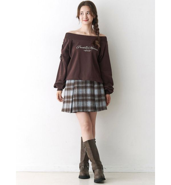 CALNAMUR「2WAY オフショルリボンスウェットプルオーバー」|Tシャツ・カットソー|