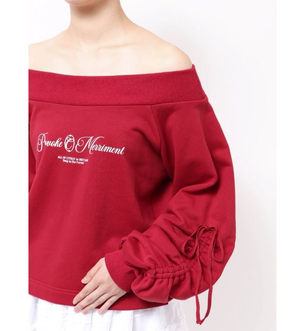 CALNAMUR「2WAY オフショルリボンスウェットプルオーバー」|Tシャツ・カットソー|