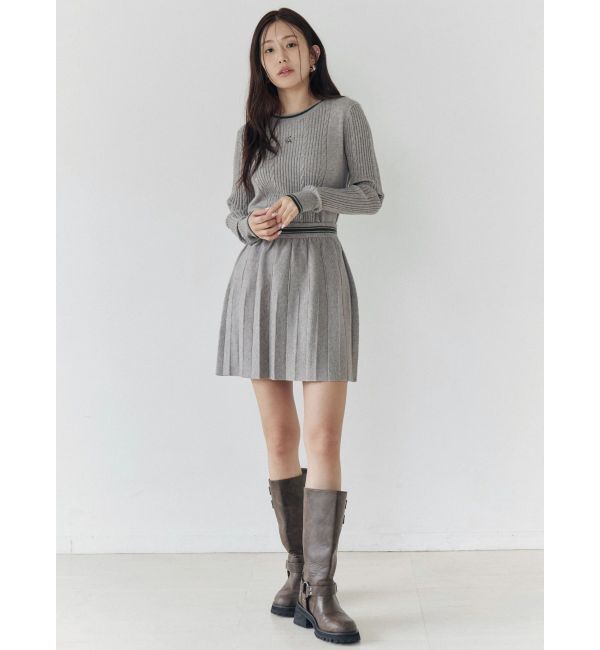 CALNAMUR「ニットプリーツミニスカート」|スカート|