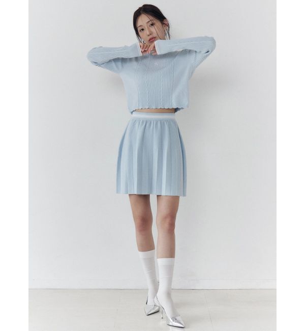 CALNAMUR「ニットプリーツミニスカート」|スカート|