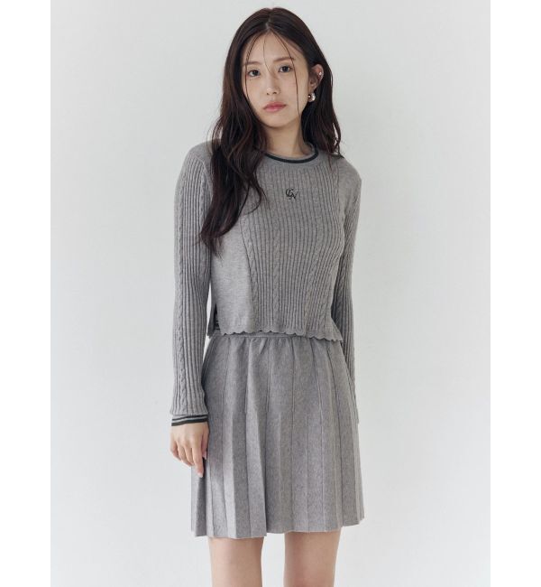 CALNAMUR「ニットプリーツミニスカート」|スカート|