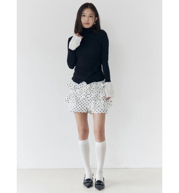 CALNAMUR「レーヨンハイネックドッキングトップス」|Tシャツ・カットソー|