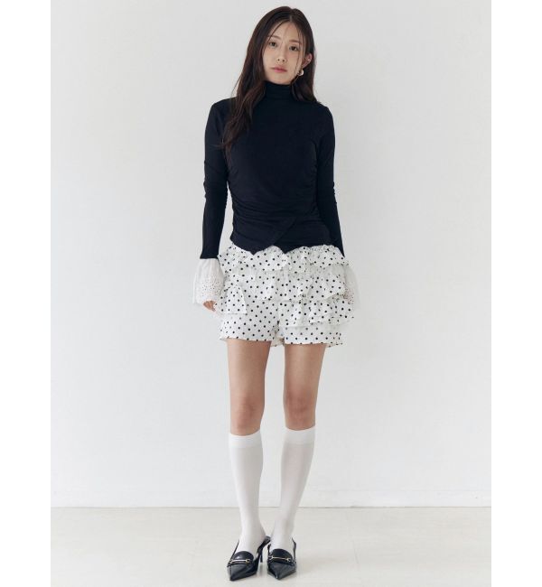 CALNAMUR「レーヨンハイネックドッキングトップス」|Tシャツ・カットソー|